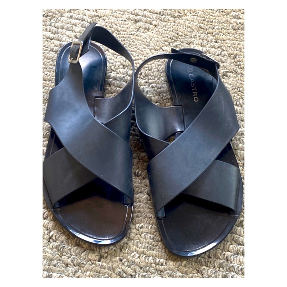 Castro women’s flats striped sandals black size 39